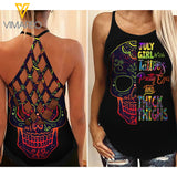 July GIRL Criss-Cross Open Back Camisole Tank Top TL123
