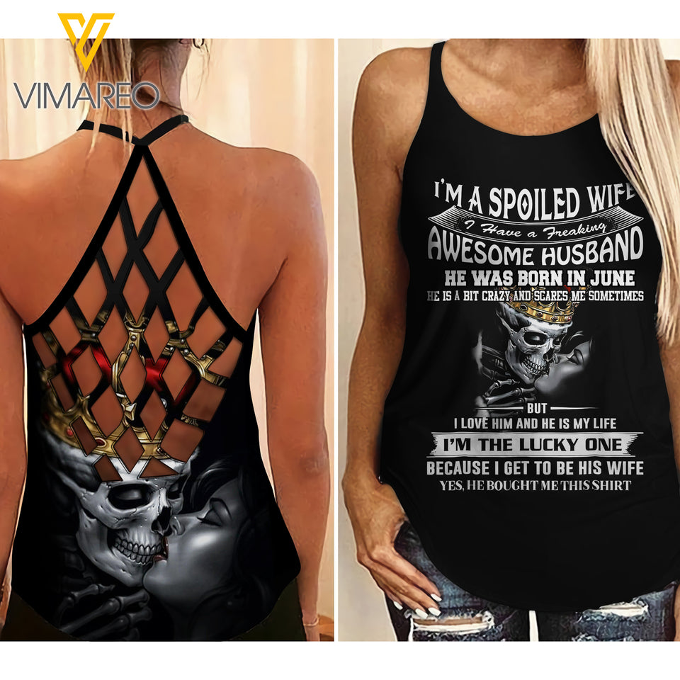 June husband Criss-Cross Open Back Camisole Tank Top ZA3103