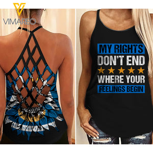 PHN Louisiana Girl Criss-Cross Open Back Camisole Tank Top Legging MAR-MA25