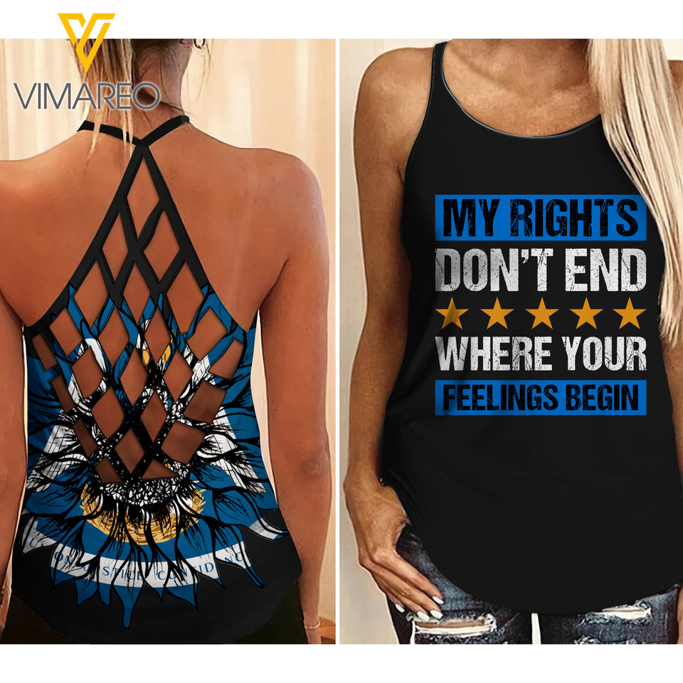 PHN Louisiana Girl Criss-Cross Open Back Camisole Tank Top Legging MAR-MA25