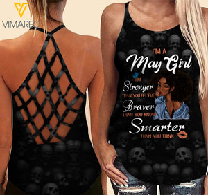 May Girl Criss-Cross Open Back Camisole Tank Top ZA1703