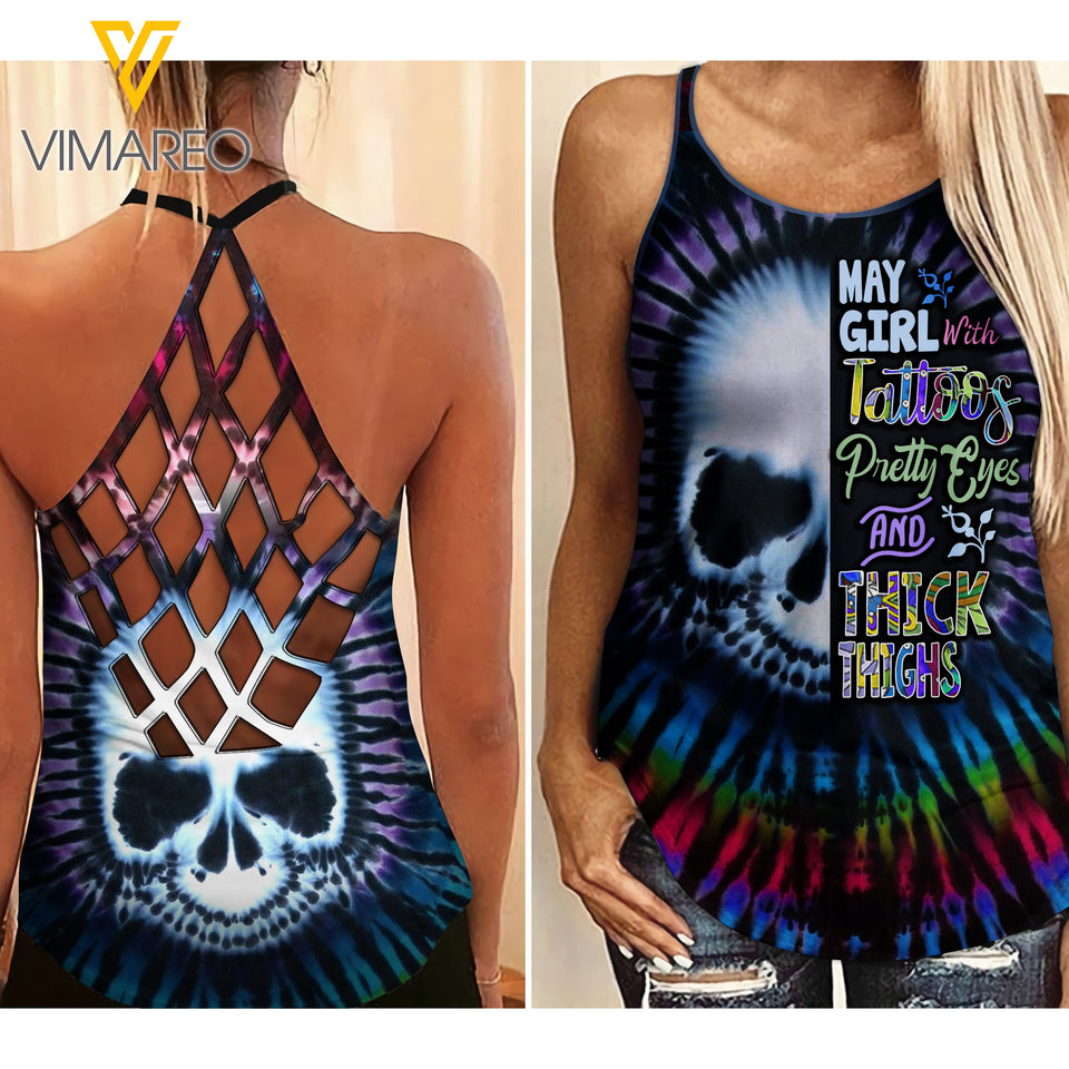 MAY GIRL Criss-Cross Open Back Camisole Tank Top SKTT