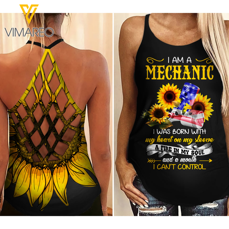 I AM AN MECHANIC CRISS-CROSS TANK TOP