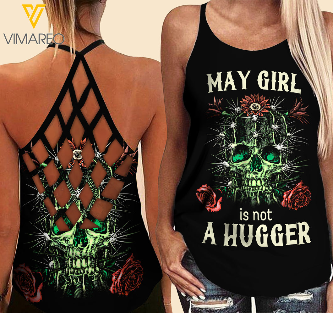 May Girl Criss-Cross Open Back Camisole Tank Top MAR-MA17