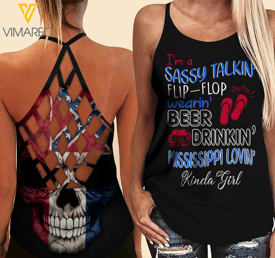 Mississippi lovein' Kinda girl-Criss-Cross Open Back Camisole Tank Top