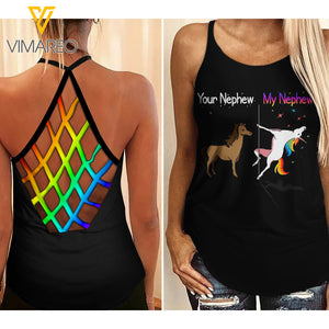 My Nephew Criss-Cross Open Back Camisole Tank Top 0204