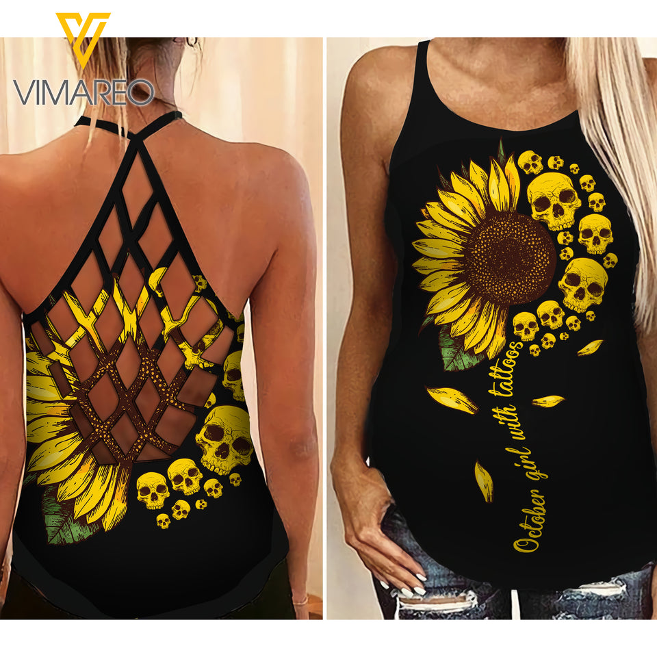 October  Girl Criss-Cross Open Back Camisole Tank Top 1303NGBA
