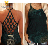 Pitbull Dog Criss-Cross Open Back Camisole Tank Top MAR-MA24