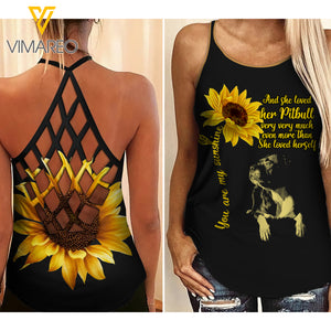 PITBULL DOG CRISS-CROSS OPEN BACK CAMISOLE TANK TOP