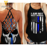Police Criss-Cross Open Back Camisole Tank Top MAR-MA25