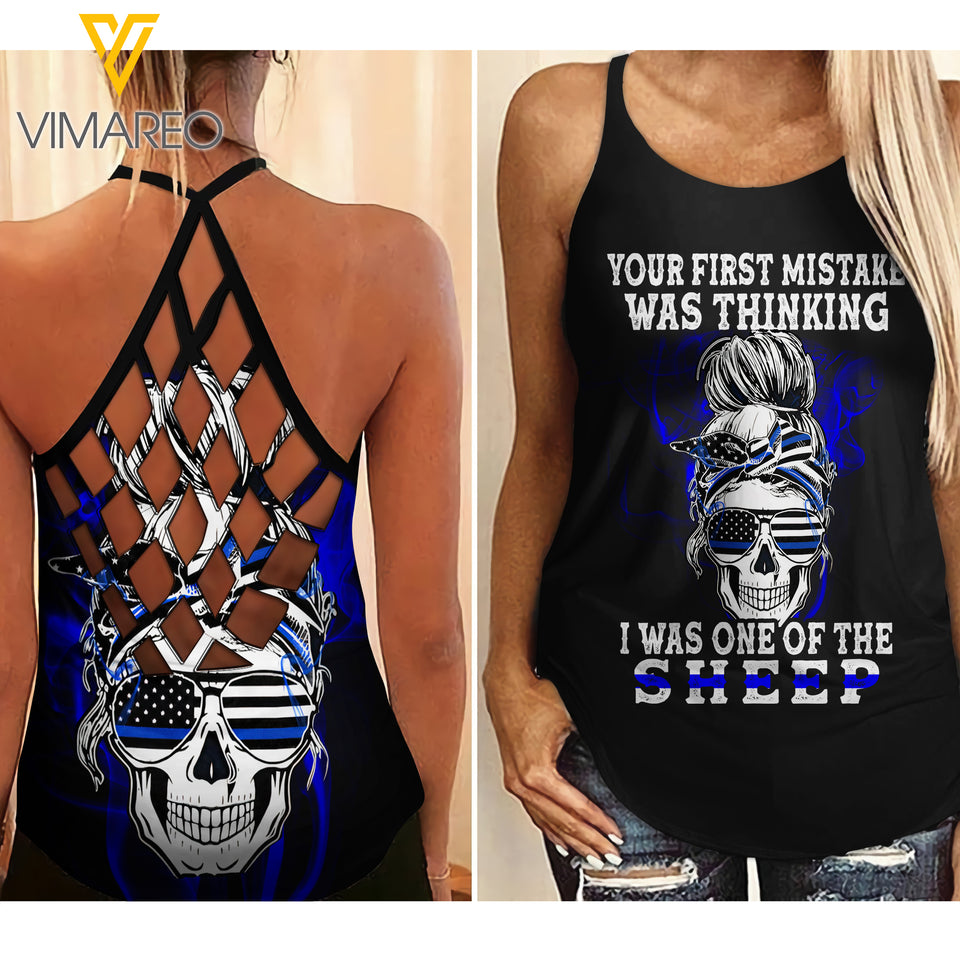 POLICE CRISS-CROSS TANK TOP/LEGGING