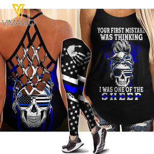 POLICE CRISS-CROSS TANK TOP/LEGGING