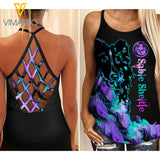 Sable Sheltie Criss-Cross Open Back Camisole Tank Top YYAA1