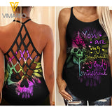 YOU ARE MY SUNSHINE CRISS-CROSS OPEN BACK CAMISOLE TANK TOP