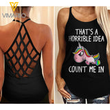 UNICORN Girl Criss-Cross Open Back Camisole Tank Top 1106A