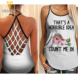 UNICORN Girl Criss-Cross Open Back Camisole Tank Top 1106A