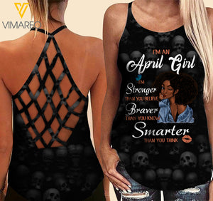April Girl Criss-Cross Open Back Camisole Tank Top ZA1703