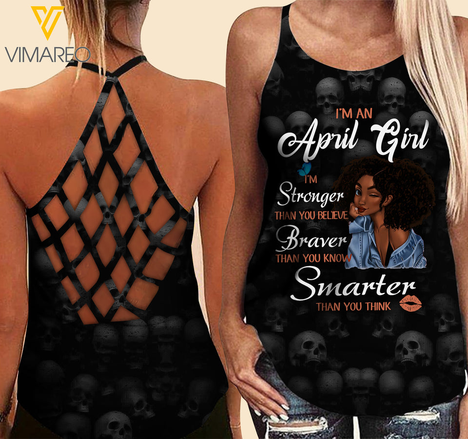 April Girl Criss-Cross Open Back Camisole Tank Top ZA1703