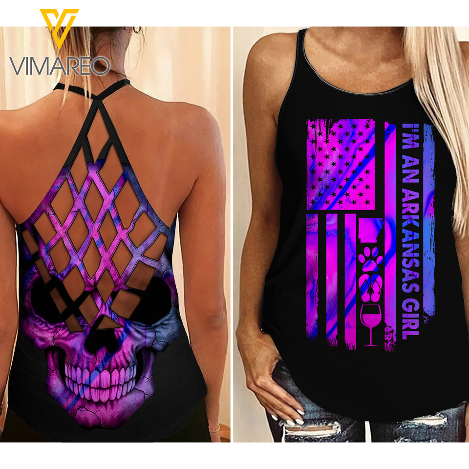 FLORIDA GIRL CRISS-CROSS OPEN BACK CAMISOLE TANK TOP
