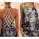 Cat Lady Criss-Cross Open Back Camisole Tank Top