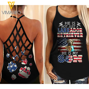 LABRADOR RETRIEVER MOM CRISS-CROSS TANK TOP US
