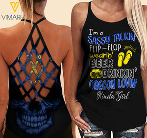 Oregon lovein' Kinda girl-Criss-Cross Open Back Camisole Tank Top