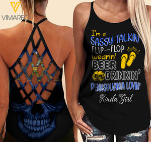 Pennsylvania lovein' Kinda girl-Criss-Cross Open Back Camisole Tank Top
