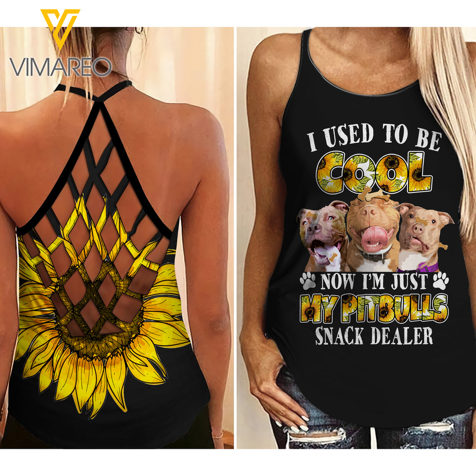 PITBULL DOG CRISS-CROSS OPEN BACK CAMISOLE TANK TOP