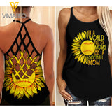 KHMD IN A WORLD FULL OF MOMS SOFTBALL Criss-Cross Tank Top 1204