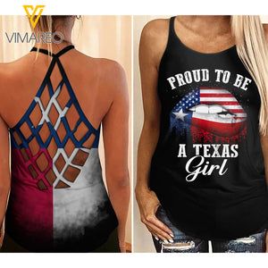 TEXAS GIRL CRISS-CROSS TANK TOP