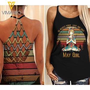 May Yoga Girl Criss-Cross Open Back Camisole Tank Top