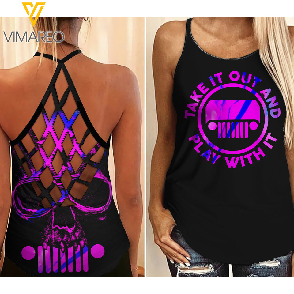 PLAY WITH JEEP CRISS-CROSS TANK TOP SKULL