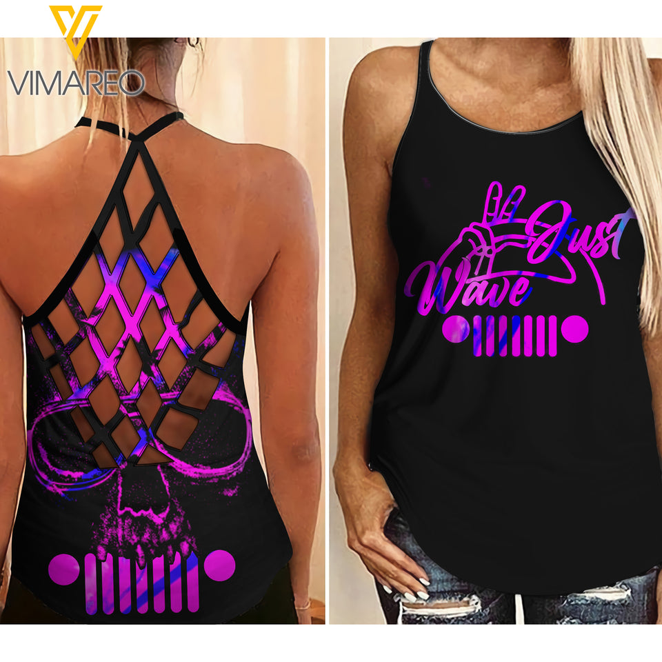 JUST WAVE CRISS-CROSS TANK TOP JEEP GIRL