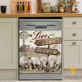 Charolais Cattle Kitchen Dishwasher Cover Live