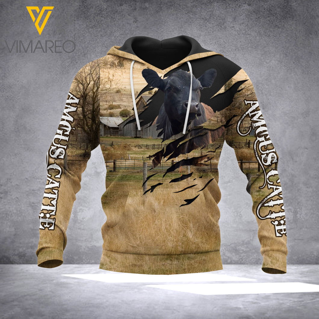 ANGUS CATTLE HOODIE 3D PRINTED QTVQ2611