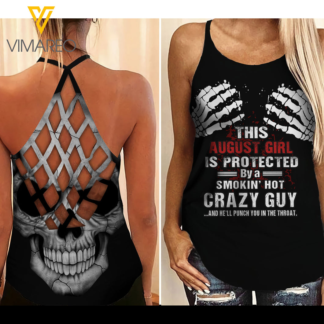 This August girl Criss-Cross Open Back Camisole Tank Top