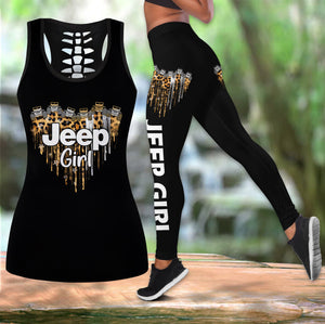 JEEP GIRL LEOPARD TANK+LEGGING 3D PRINTED QTVQ1307