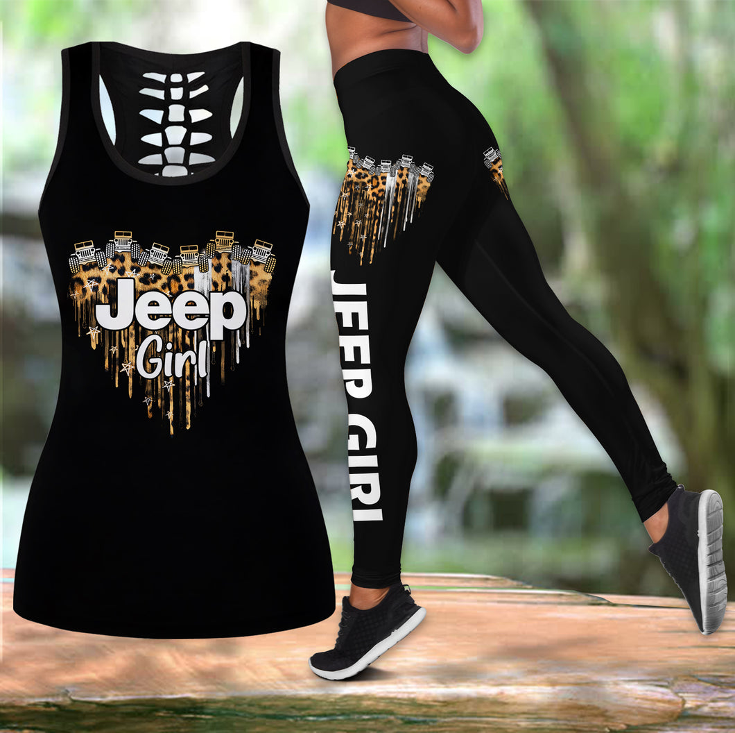 JEEP GIRL LEOPARD TANK+LEGGING 3D PRINTED QTVQ1307