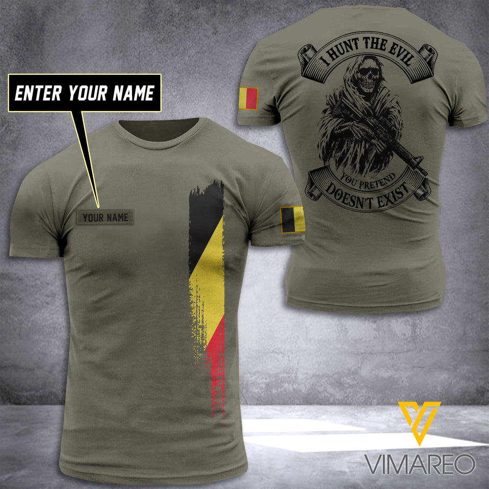 Belgium Soldier Customized 3D Printed Shirt HUNT
