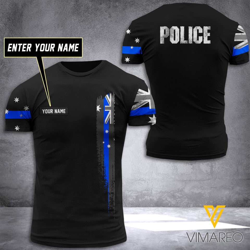 Australia Blue line Flag Police Customized 3D PRINTED SHIRT