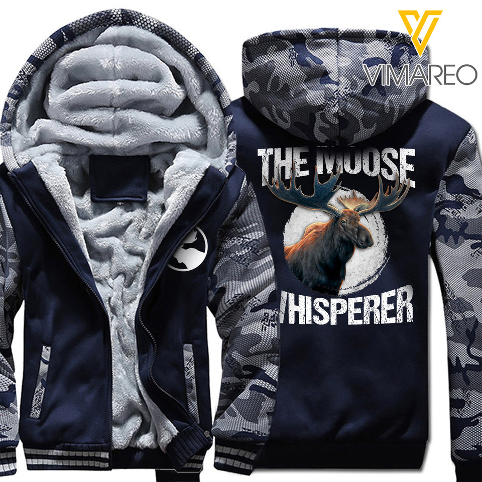 THE MOOSE WHISPERER FLEECE HOODIE 3D PRINTED NQA