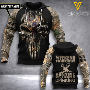 Weekend forecast Hunting Camouflage CUSTOMIZE T SHIRT/HOODIE 3D PRINTED