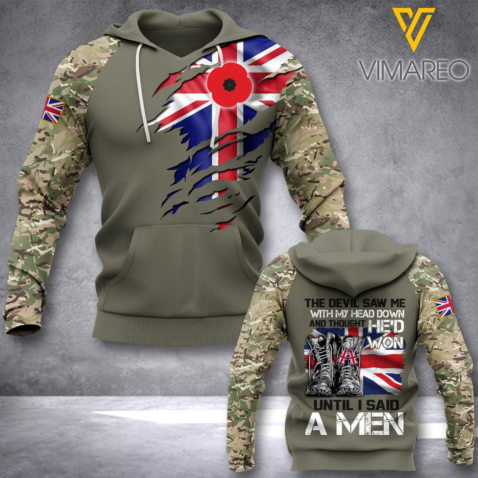 British army veterans-A Men TSHIRT/Hoodiel 3D PRINTED