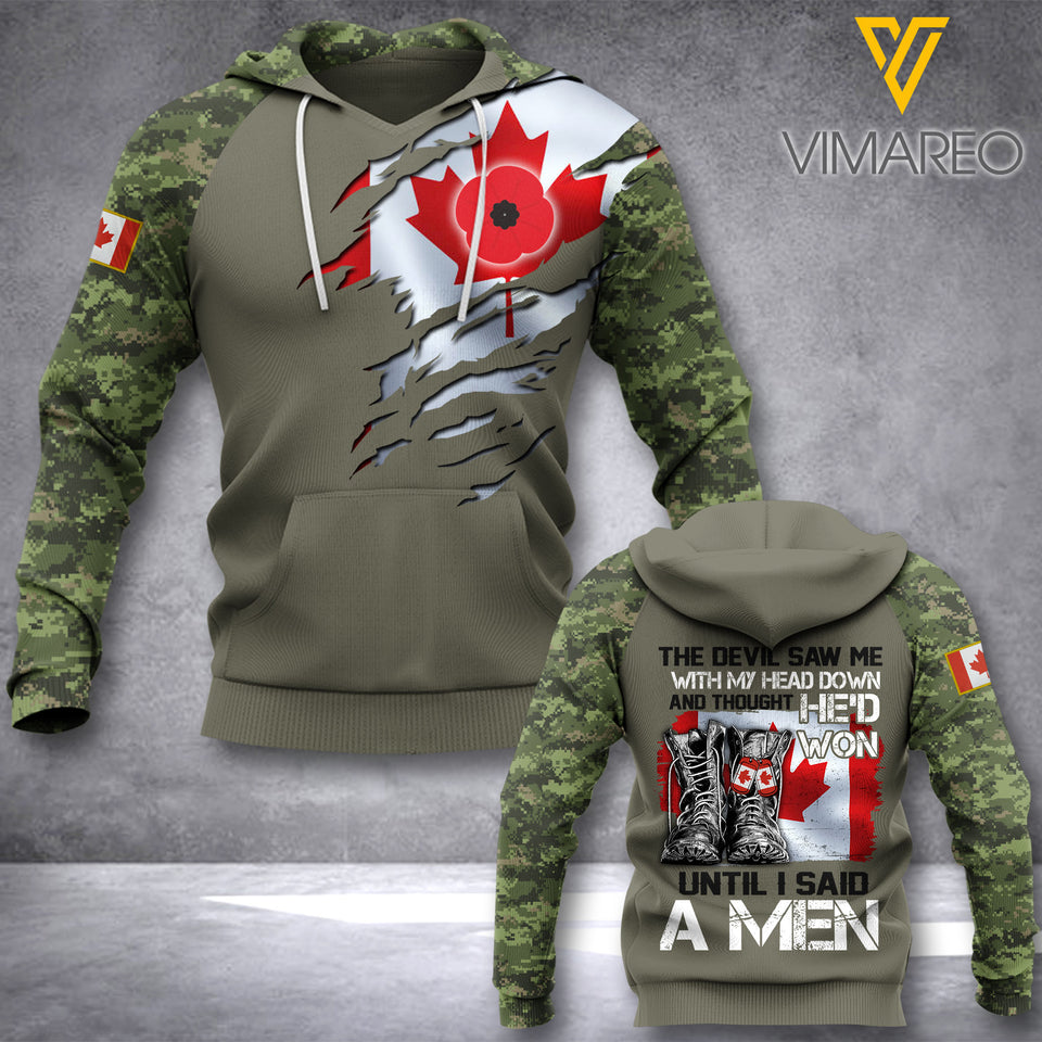 Canadian army veterans-A Men TSHIRT/Hoodiel 3D PRINTED