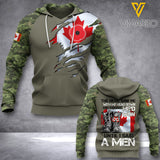 Canadian army veterans-A Men TSHIRT/Hoodiel 3D PRINTED