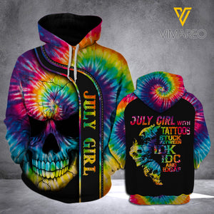 July Girl with Tattoos IDK HOODIE 3D PRINTED