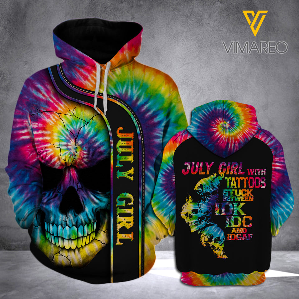July Girl with Tattoos IDK HOODIE 3D PRINTED