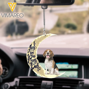 I love you to the moon and back Beagle Car Hanging Ornament