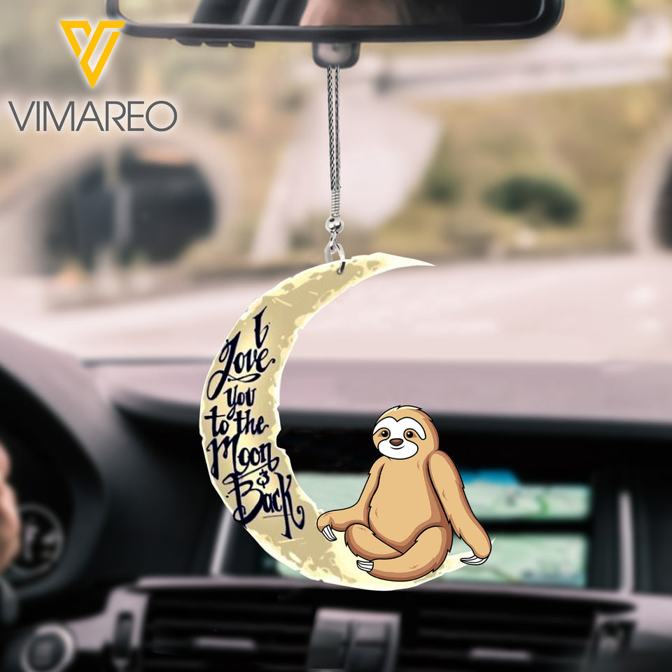 I love you to the moon and back Sloth Car Hanging Ornament