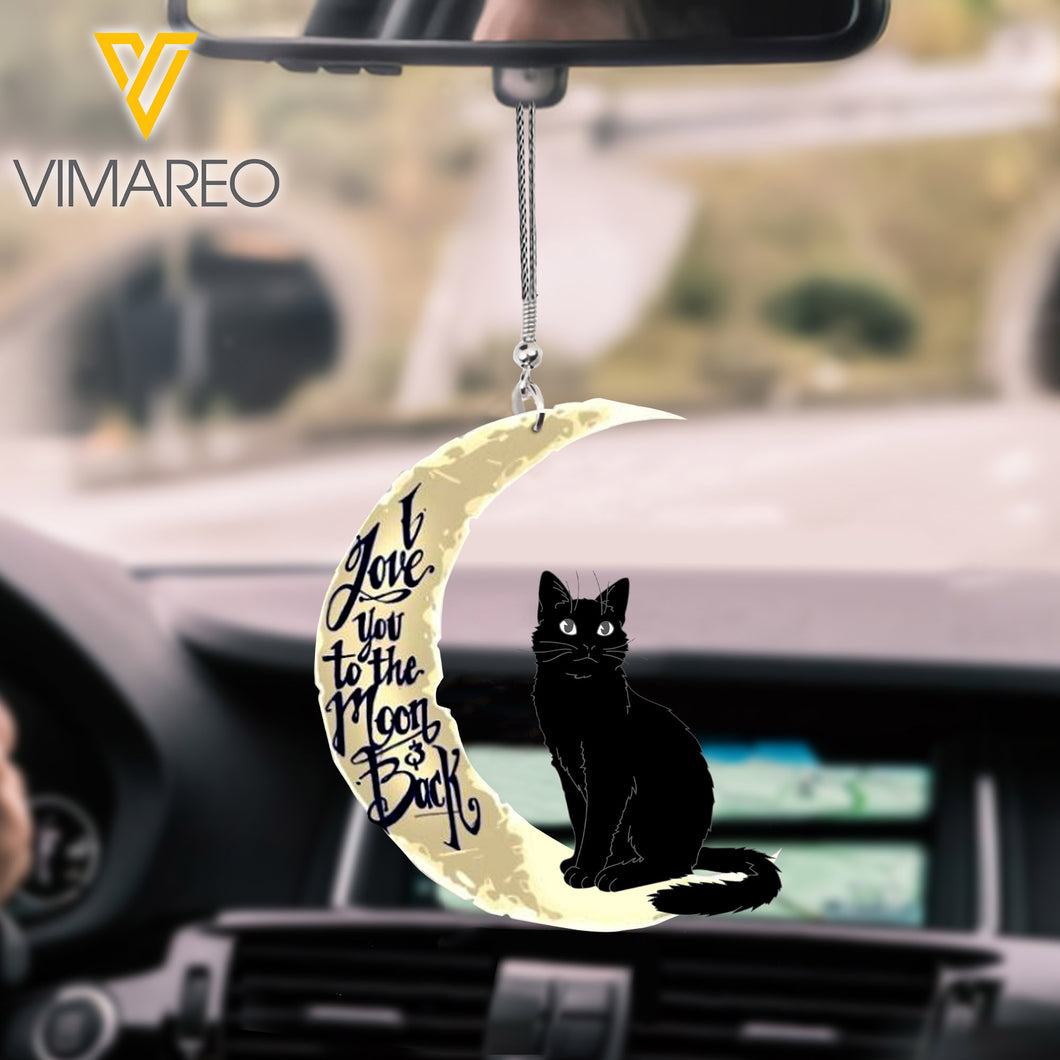 i love you to the moon and back Cat Car Hanging Ornament